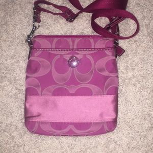 Pink fuchsia coach mini crossbody like new